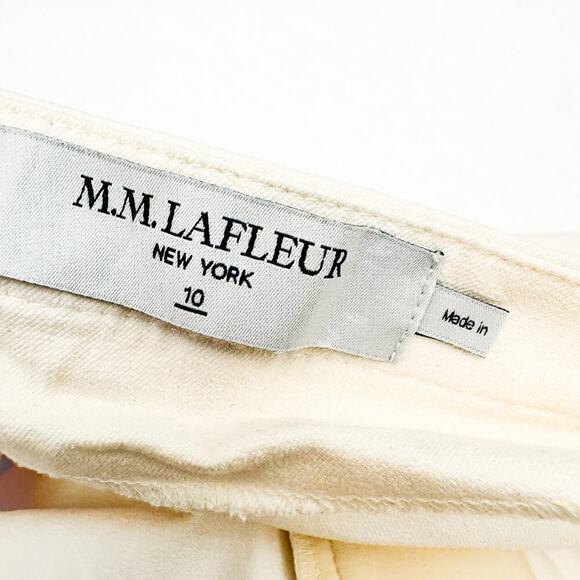 MM La Fleur Cream Straight Leg Denim Jeans Pull On Size 10 - Picture 5 of 9